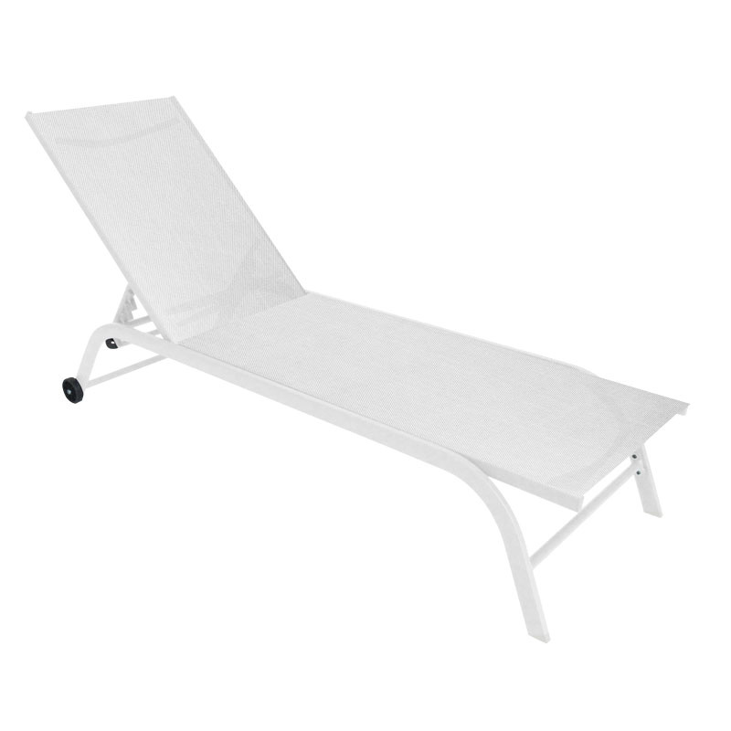 Ξαπλώστρα Jaipur Pakoworld Αλουμίνιο Λευκό-Textilene Λευκό