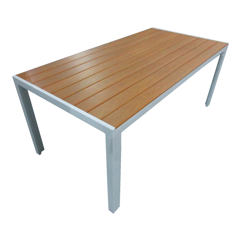 Τραπέζι Nares Pakoworld Αλουμίνιο Λευκό-Plywood Φυσικό 180X90X72.5Εκ