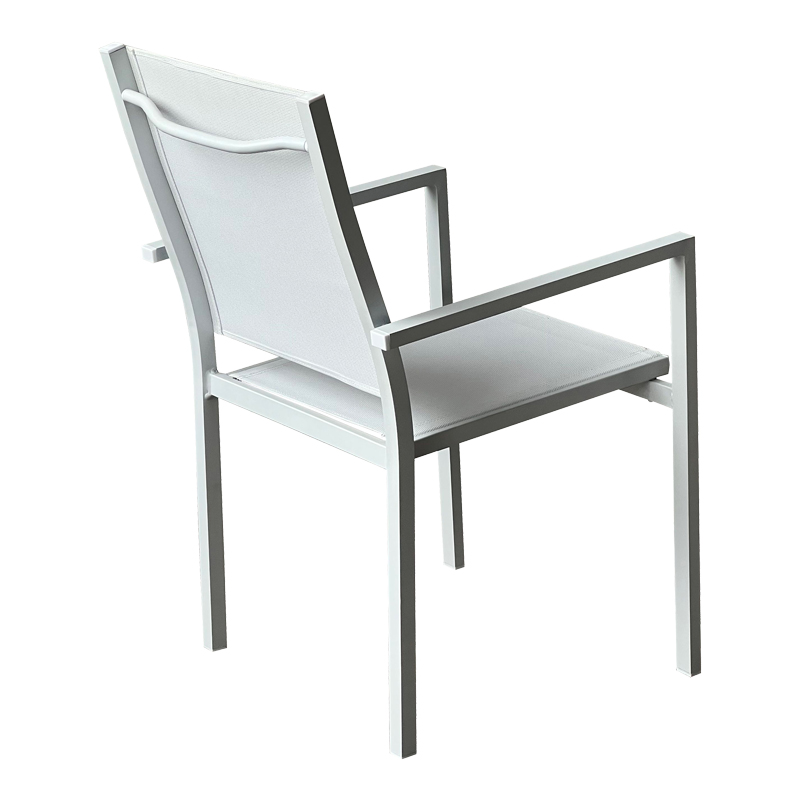 Πολυθρόνα Zacreta Pakoworld Αλουμίνιο-Textilene Σε Λευκή Απόχρωση 56X61X87.5Εκ