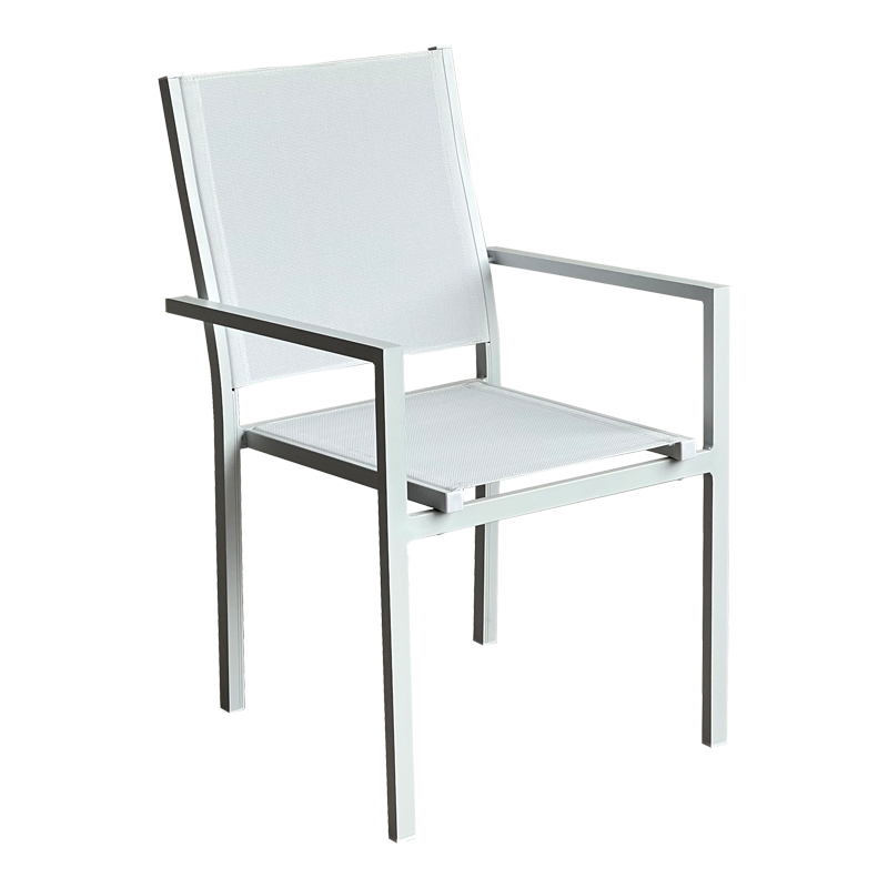 Πολυθρόνα Zacreta Pakoworld Αλουμίνιο-Textilene Σε Λευκή Απόχρωση 56X61X87.5Εκ