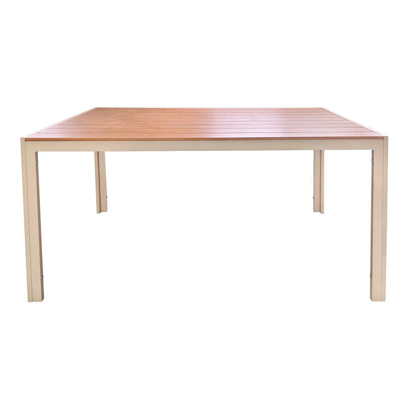 Τραπέζι Nares Pakoworld Σαμπανί Αλουμίνιο Plywood Σε Φυσική Απόχρωση 180X90X72.5Εκ