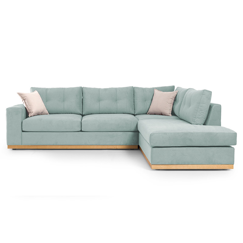 Γωνιακός Καναπές Αριστερή Γωνία Boston Pakoworld Ύφασμα Ciel-Cream 280X225X90Εκ