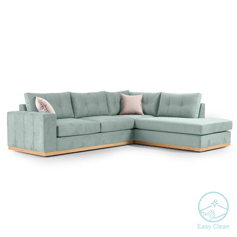 Γωνιακός Καναπές Αριστερή Γωνία Boston Pakoworld Ύφασμα Ciel-Cream 280X225X90Εκ