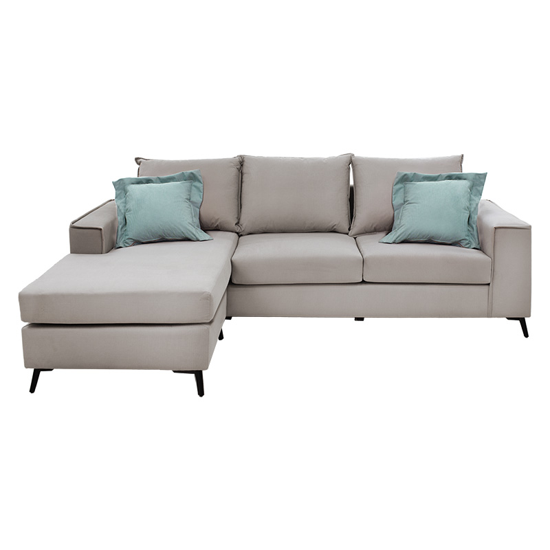 Γωνιακός Καναπές Fabulous Pakoworld Αναστρέψιμος Ύφασμα Elephant-Ciel 240X165X95Εκ