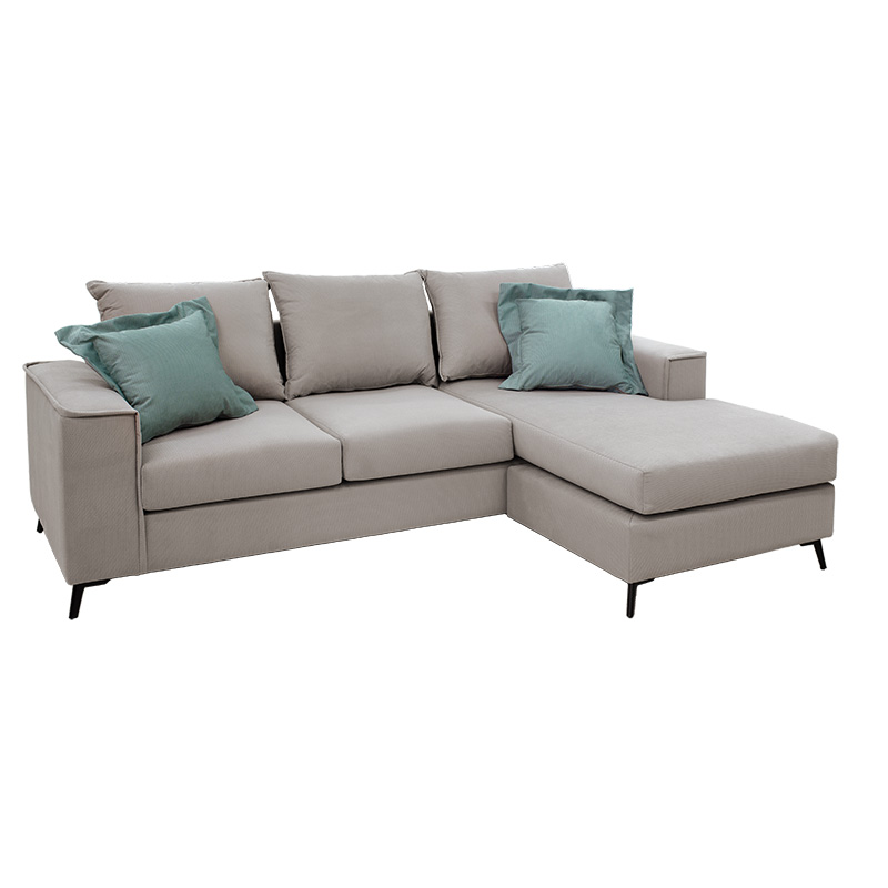 Γωνιακός Καναπές Fabulous Pakoworld Αναστρέψιμος Ύφασμα Elephant-Ciel 240X165X95Εκ