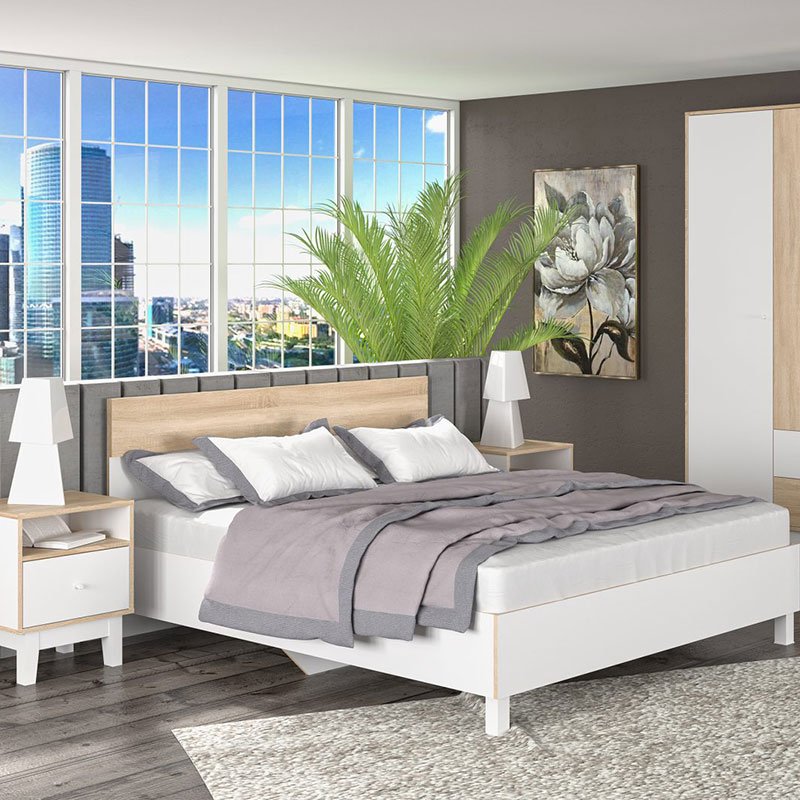 Κρεβάτι Awell Pakoworld Sonoma-Λευκό 160X200Εκ