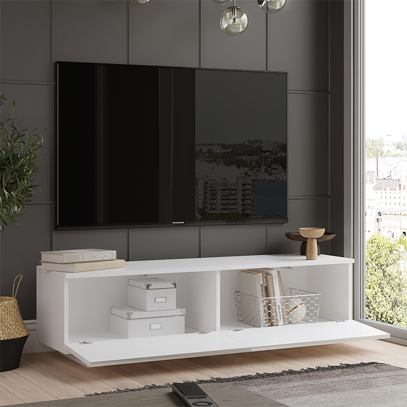 Έπιπλο Τηλεόρασης Zoeva Pakoworld Λευκό 140X.35X38.2Εκ