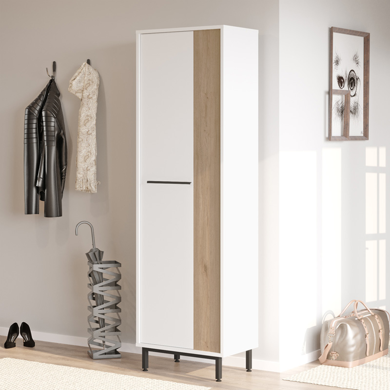 Παπουτσοθήκη Scarpiera Pakoworld 18 Ζευγών Σε Φυσική-Λευκή Απόχρωση 57.2X35.5X185.6Εκ