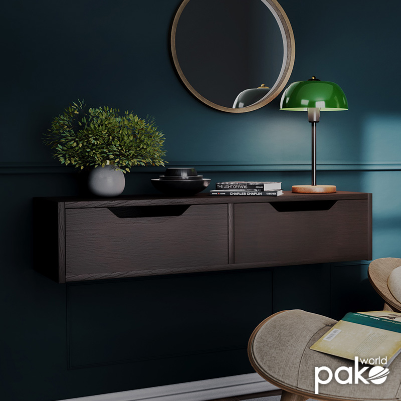 Κονσόλα Επιτοίχια Alberto Pakoworld Σε Wenge Απόχρωση100X32.5X22Εκ