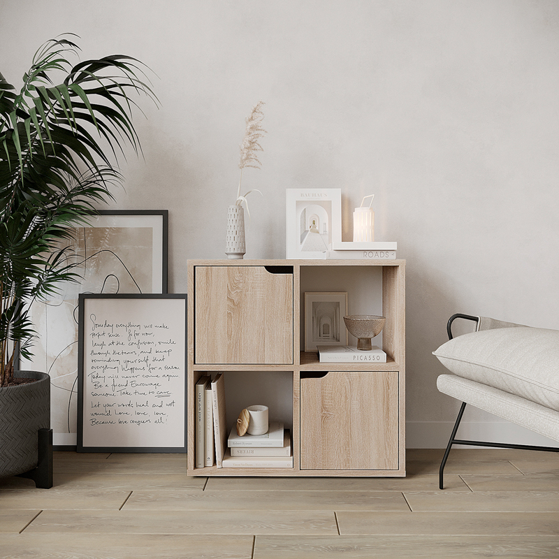 Βιβλιοθήκη Bookel Pakoworld Σε Sonoma Απόχρωση 59.6X27.5X60.4Εκ