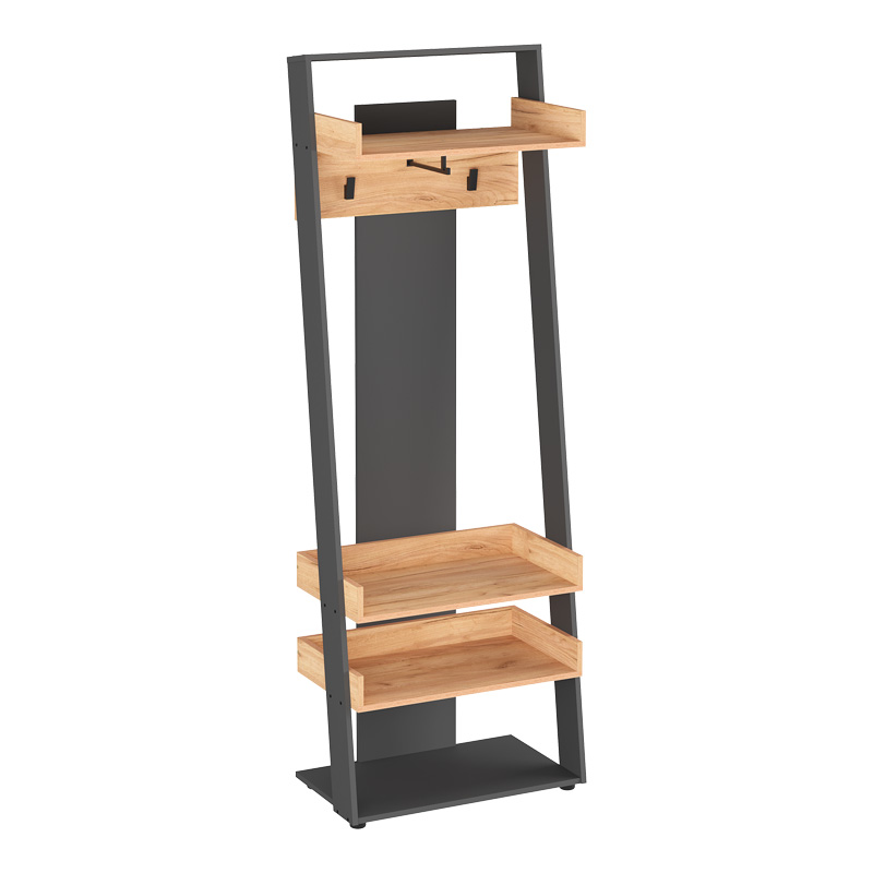 Έπιπλο Εισόδου Sciove Pakoworld Σε Ανθρακί-Φυσική Απόχρωση 70X40X200Εκ