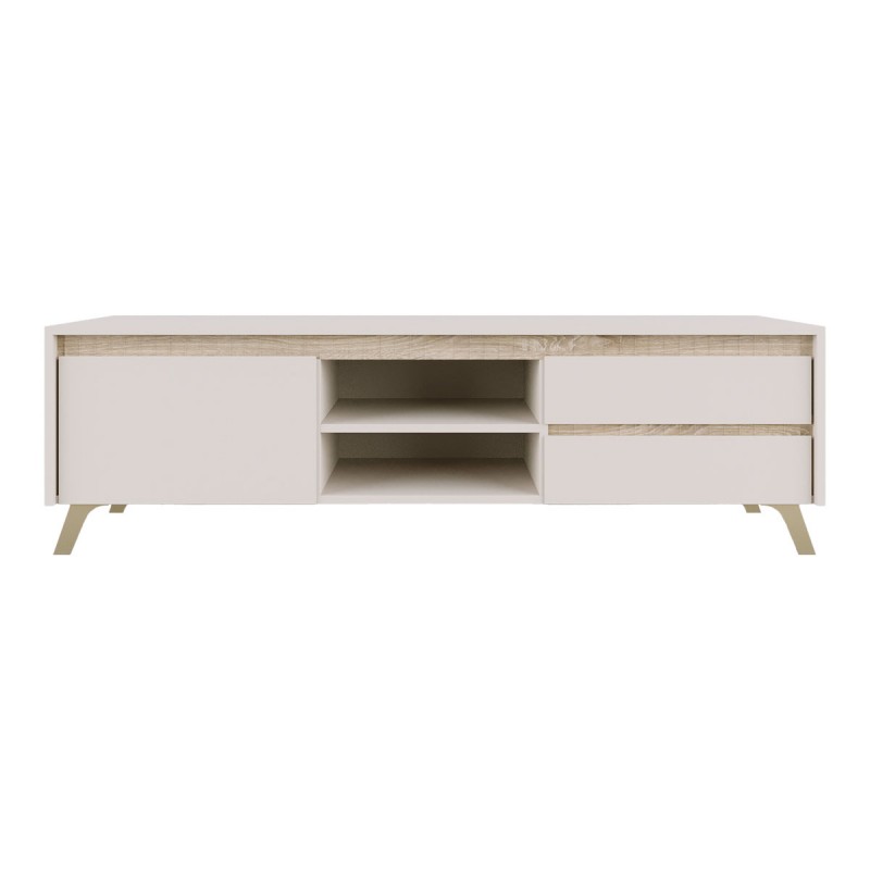 Έπιπλο Τηλεόρασης Belka Pakoworld Κρεμ Με Oak 155X45X53,6Εκ