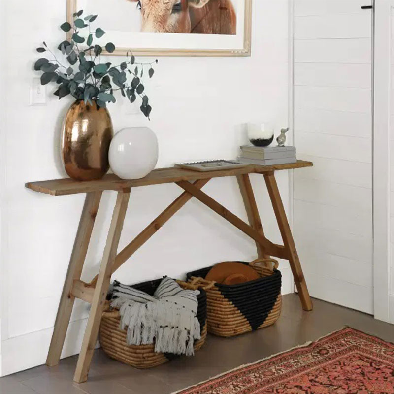 Κονσόλα Roosevelt Pakoworld Καρυδί Ξύλο Πεύκου 35Mm Καρυδί 119X29X80Εκ