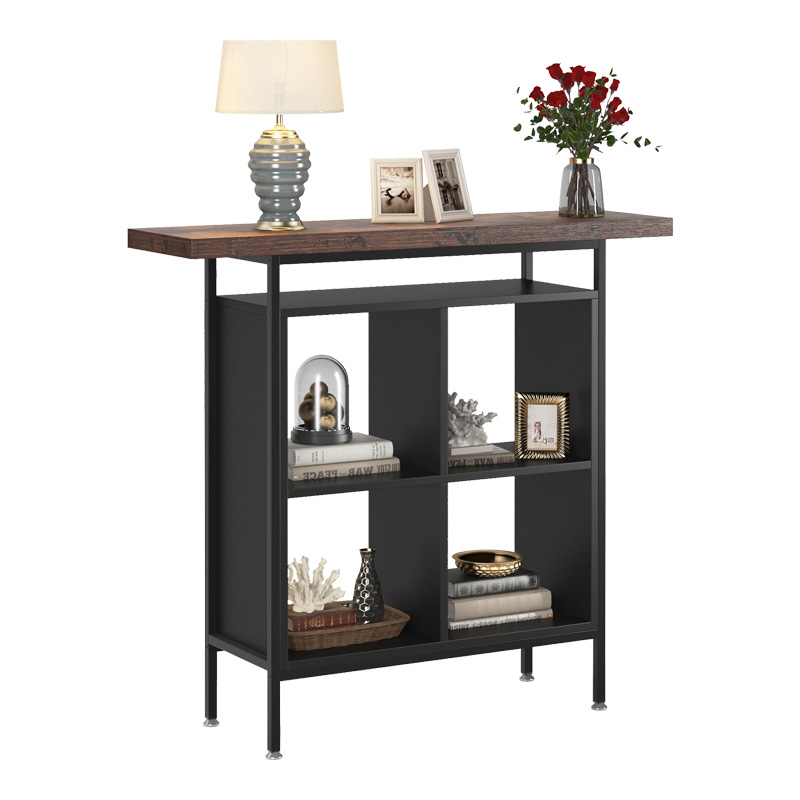 Τραπέζι Μπαρ Stolik Pakoworld Σε Καρυδί-Μαύρη Απόχρωση 100X35X110Εκ