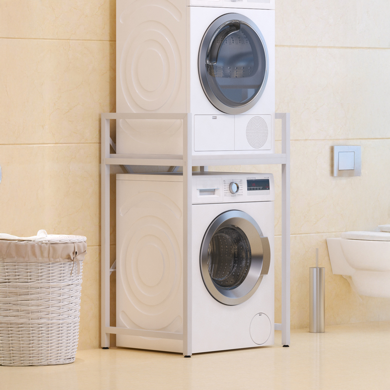 Ραφιέρα Στήριξης Πλυντηρίου - Στεγνωτηρίου Delavar Pakoworld Μέταλλο Λευκό 72X60X116Εκ