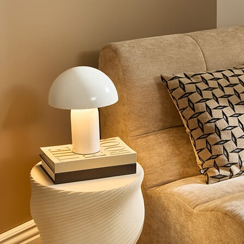 Επιτραπέζιο Φωτιστικό Mushi Pakoworld Μέταλλο Λευκό Φ20X24,5Εκ