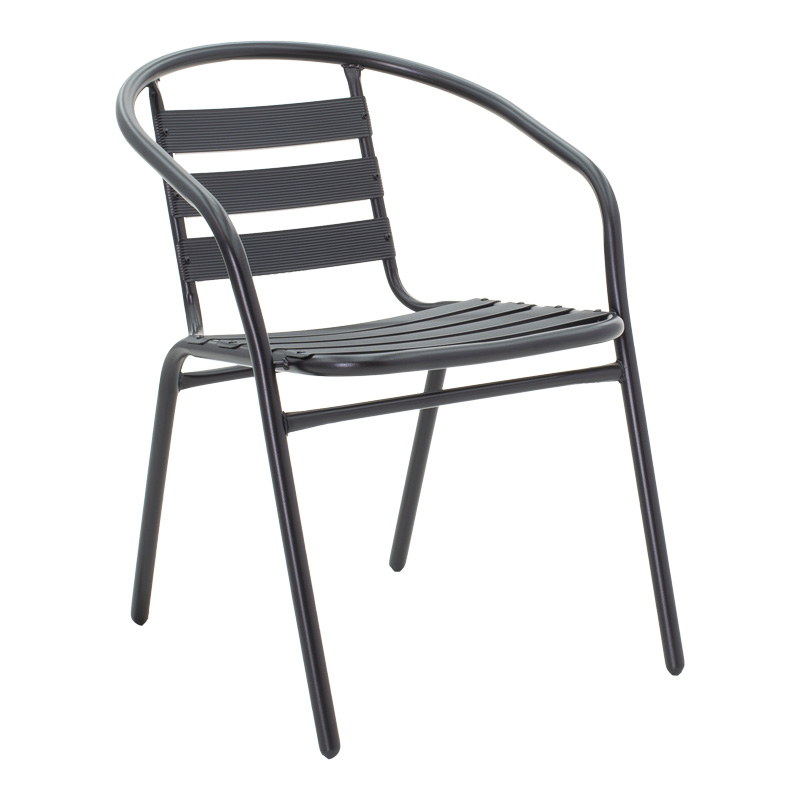 Τραπεζαρία Valor-Tade Σετ 5Τεμ Pakoworld Μέταλλο Μαύρο-Γυαλί 110X60X70Εκ