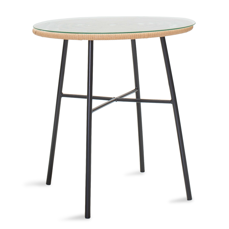 Τραπεζαρία Gaus-Naoki Σετ 3Τεμ Pakoworld Μέταλλο Μαύρο Pe Φυσικό