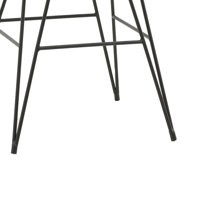 Τραπεζαρία Naoki V Σετ 5Τεμ Pakoworld Rattan Pe Σε Φυσική Απόχρωση Και Μαύρο Μέταλλο 80X80X78Εκ