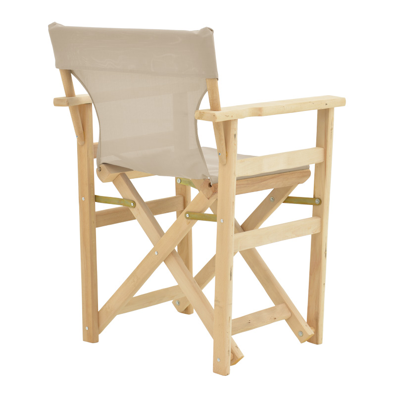 Καρέκλα-Πολυθρόνα Σκηνοθέτη Kompa Pakoworld Μασίφ Σε Απόχρωση Άβαφου Ξύλου-Πανί Nexus Εκρού