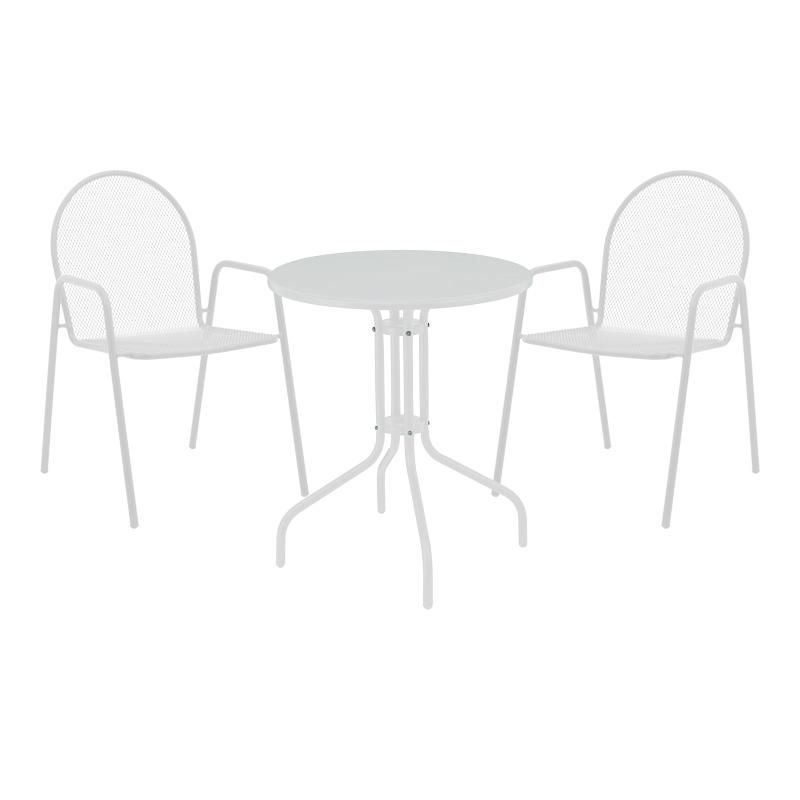 Τραπεζαρία Vergo-Tarete Pakoworld Σετ 3Τεμ Μέταλλο Σε Λευκή Απόχρωση