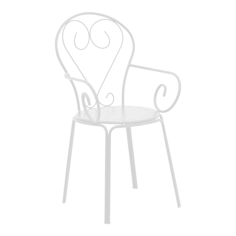 Τραπεζαρία Monasty-Vergo Pakoworld Σετ 3Τεμ Μέταλλο Σε Λευκή Απόχρωση