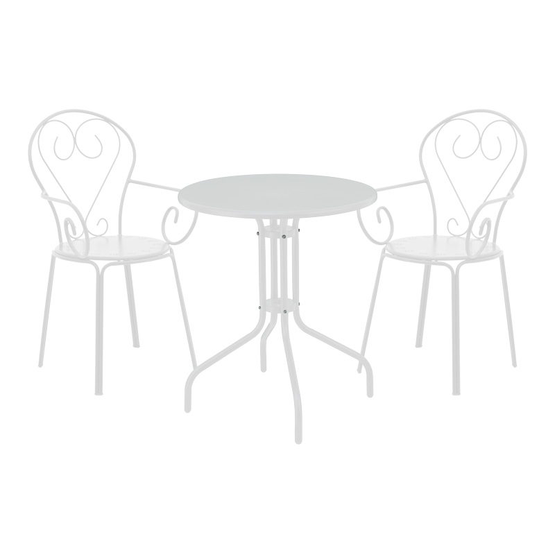 Τραπεζαρία Monasty-Vergo Pakoworld Σετ 3Τεμ Μέταλλο Σε Λευκή Απόχρωση