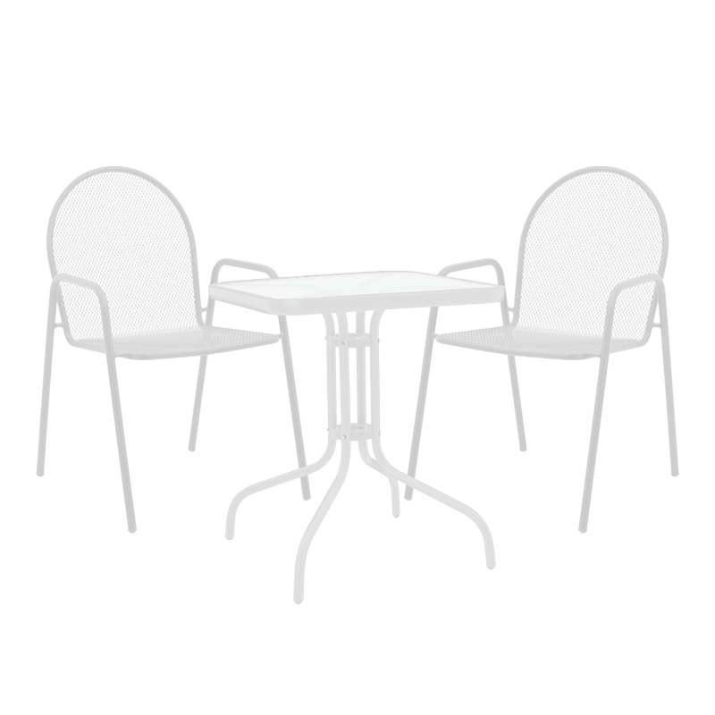 Τραπεζαρία Watson-Tarete Pakoworld Σετ 3Τεμ Μέταλλο Σε Λευκή Απόχρωση