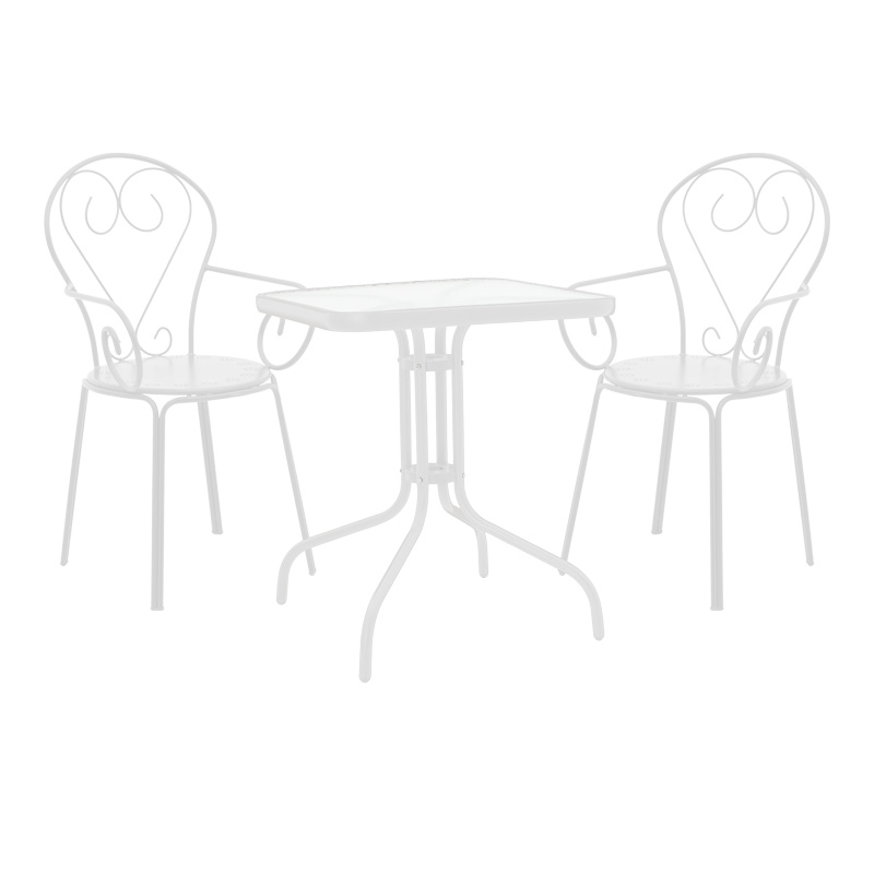 Τραπεζαρία Watson-Monasty Pakoworld Σετ 3Τεμ Μέταλλο Σε Λευκή Απόχρωση 70X70X70Εκ