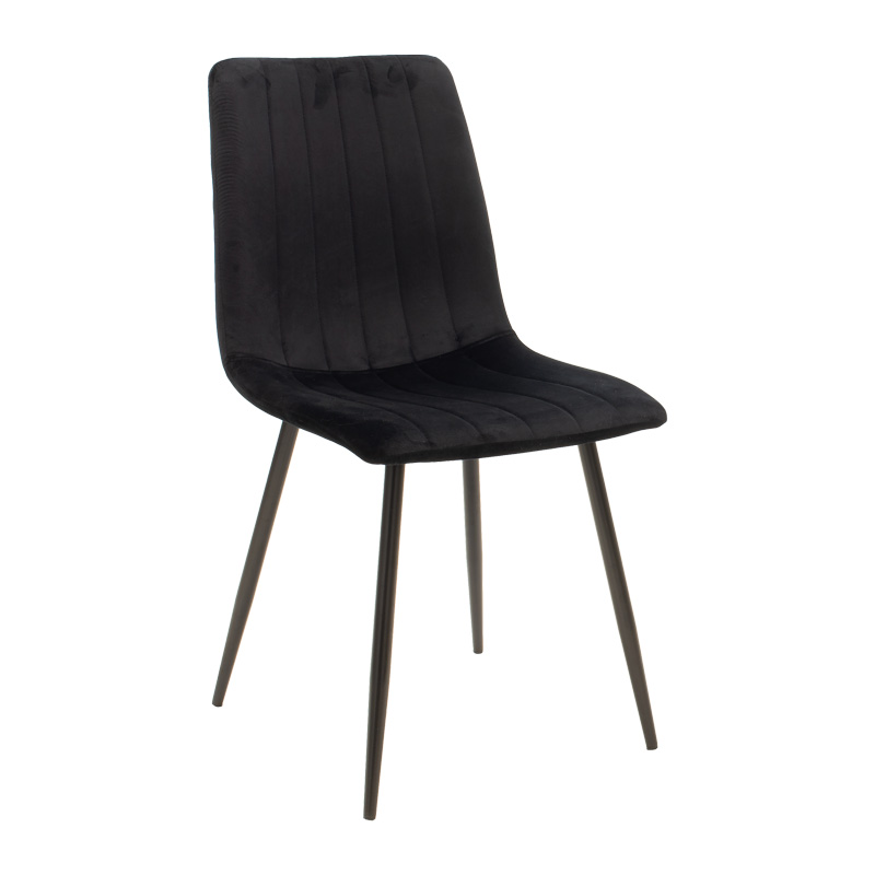 Τραπεζαρία Julita-Noor Pakoworld Σετ 5Τεμ Mdf Μαύρο-Πόδια Φυσικό Φ80X73Εκ