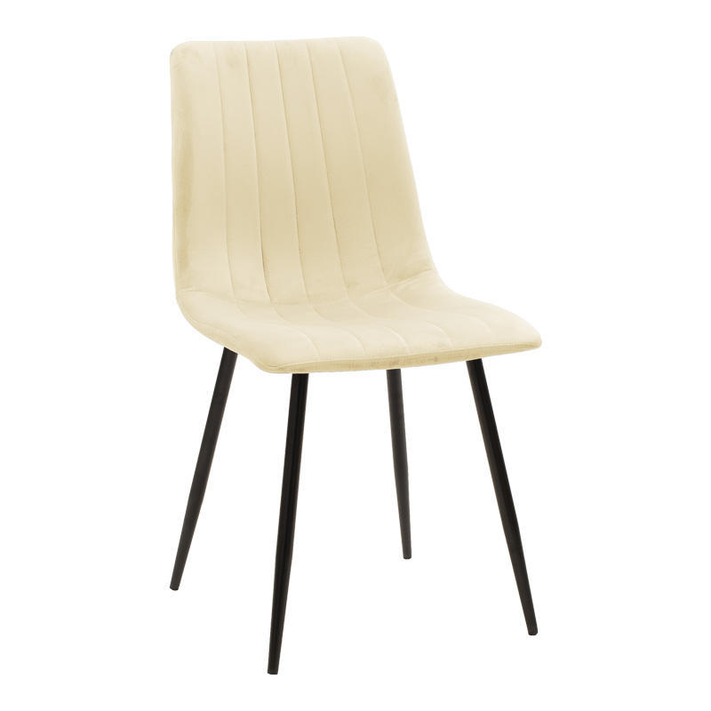 Τραπεζαρία Julita-Noor Pakoworld Σετ 5Τεμ Mdf Μαύρο-Μπεζ Ύφασμα Φ80X73Εκ