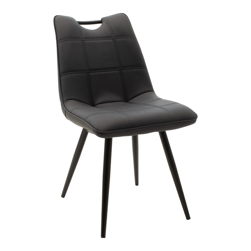 Τραπεζαρία Gustas-Nely Pakoworld Σετ 5Τεμ Λευκό Μαρμάρου Sintered Stone-Μαύρο Μέταλλο 120X60X75Εκ