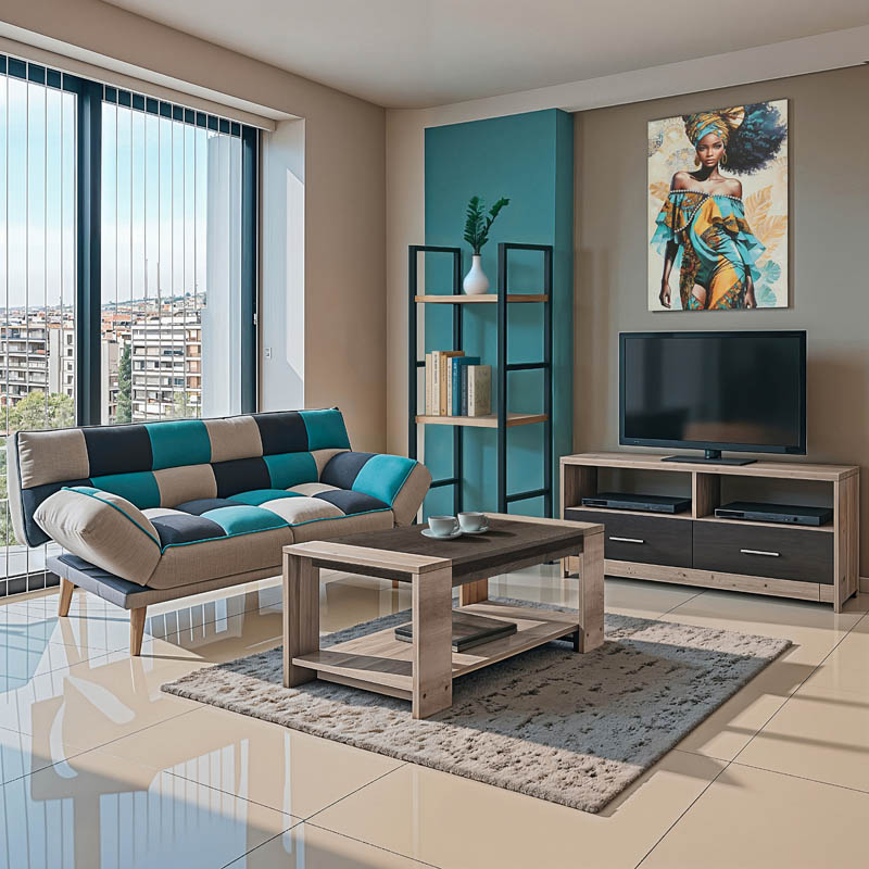 Φοιτητικό Πακέτο Επίπλων Σαλονιού Aura Pakoworld Σετ 3Τεμ