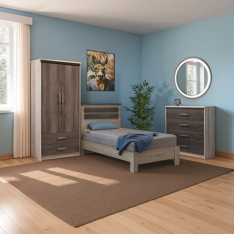 Φοιτητικό Πακέτο Επίπλων Κρεβατοκάμαρας Coziness Pakoworld Σετ 3Τεμ