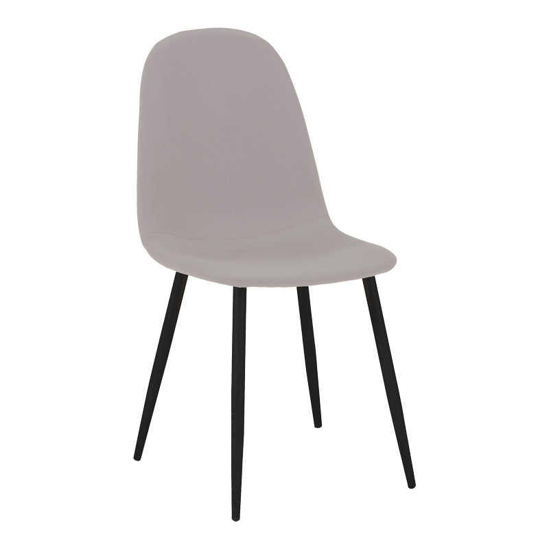 Τραπεζαρία Bella-Balou Pakoworld Σετ 5Τεμ Mdf Μαύρο-Ύφασμα Γκρι Φ120X73Εκ