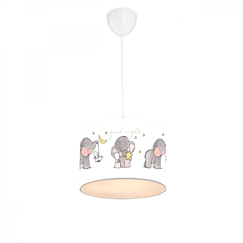 Παιδικό Φωτιστικό Οροφής Μονόφωτο Pwl-1094 Pakoworld Ε27 Λευκό-Γκρι Φ24X20Εκ