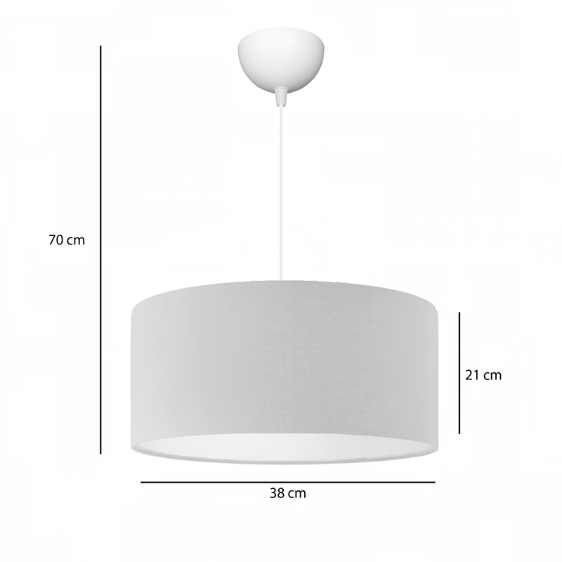 Φωτιστικό Οροφής Μονόφωτο Pwl-1091 Pakoworld Ε27 Ανοιχτό Γκρι Φ38X21Εκ