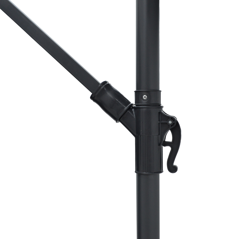 Ομπρέλα Με Βάση Jiopel Pakoworld Μονοκόμματος Ιστός Αλουμίνιο-Ύφασμα Μπεζ-Γκρι Φ3M