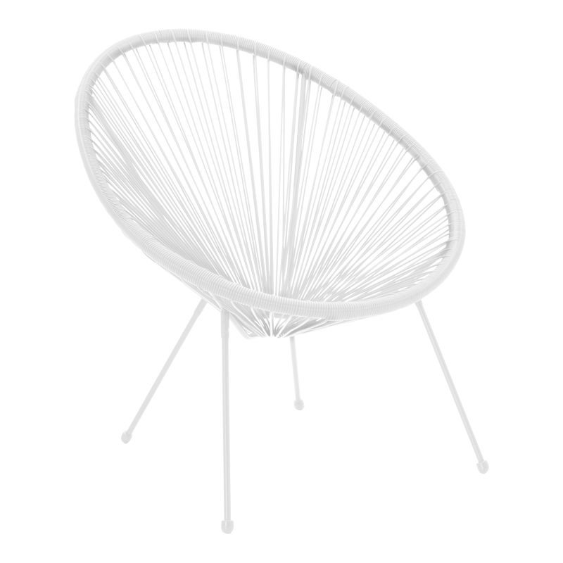 Πολυθρόνα Acapulco Pakoworld Μεταλλο-Pe Rattan Σε Λευκή Απόχρωση 68.5X74.5X84Εκ