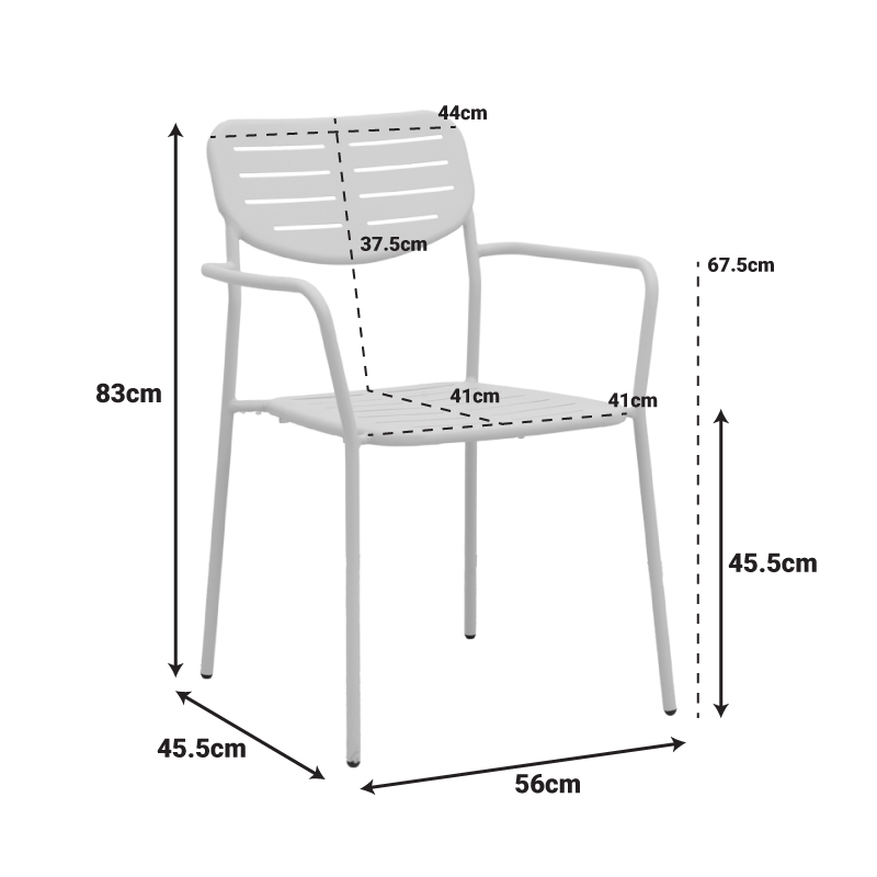 Πολυθρόνα Deraby Pakoworld Στοιβαζόμενη Terracotta Μέταλλο 56X45.5X83Εκ