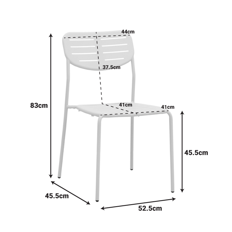 Καρέκλα Deraby Pakoworld Στοιβαζόμενη Κρεμ Μέταλλο 52.5X45.5X83Εκ