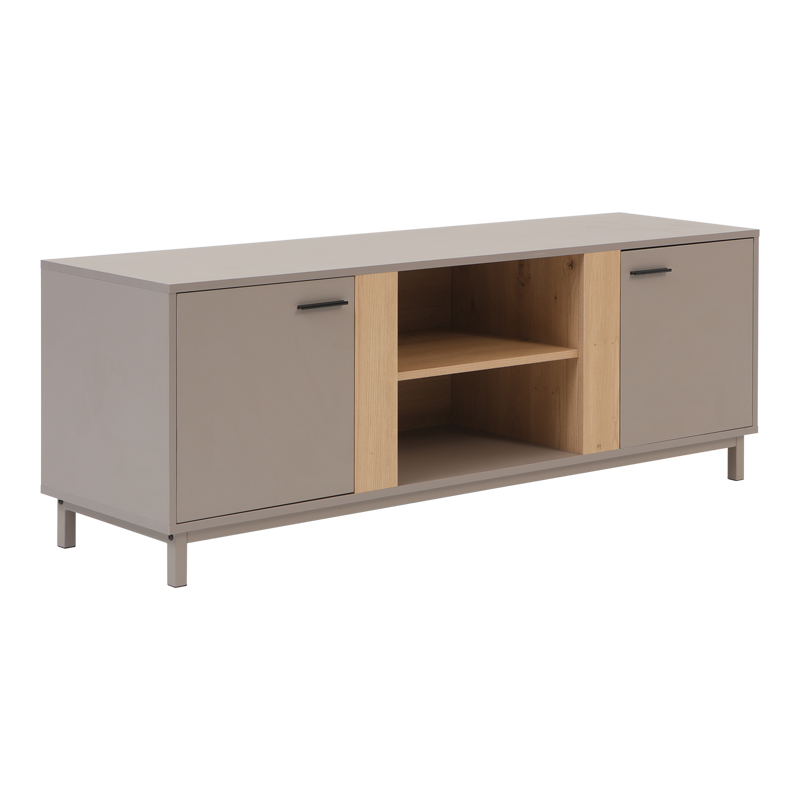 Έπιπλο Τηλεόρασης Polenio Pakoworld Taupe Με Φυσικό 150X40X53Εκ