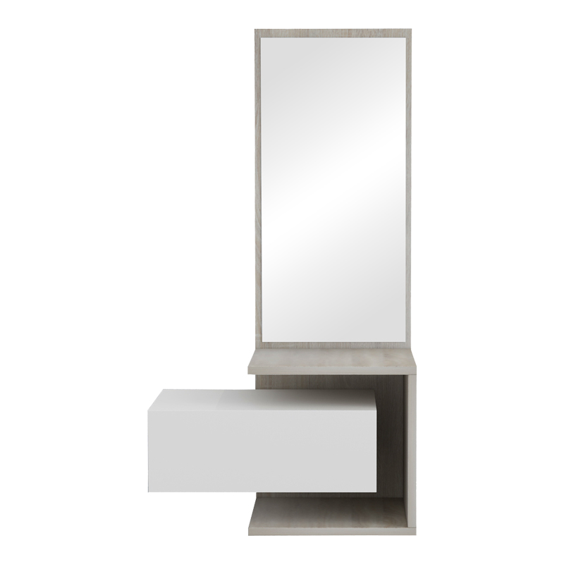 Έπιπλο Εισόδου Kendi Pakoworld Επιτοίχιο Με Καθρέπτη Σε Λευκό-Sonoma Απόχρωση 49.1X31.3X90Εκ