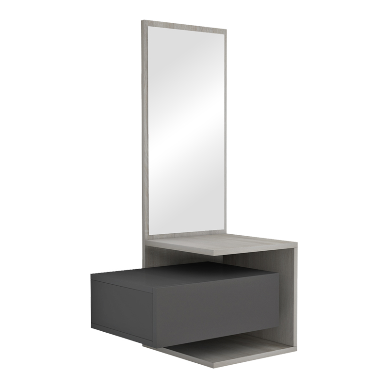 Έπιπλο Εισόδου Kendi Pakoworld Επιτοίχιο Με Καθρέπτη Σε Sonoma- Ανθρακί 49.1X31.3X90Εκ