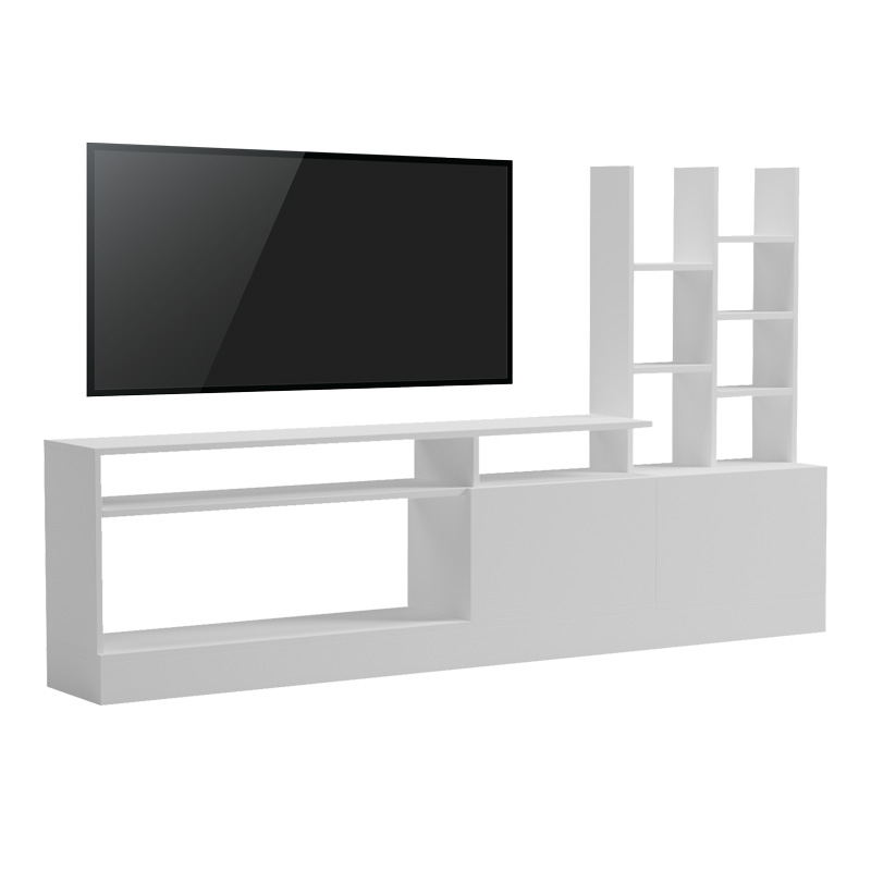 Σύνθετο Σαλονιού Seruno Pakoworld Λευκό 170X25X100Εκ