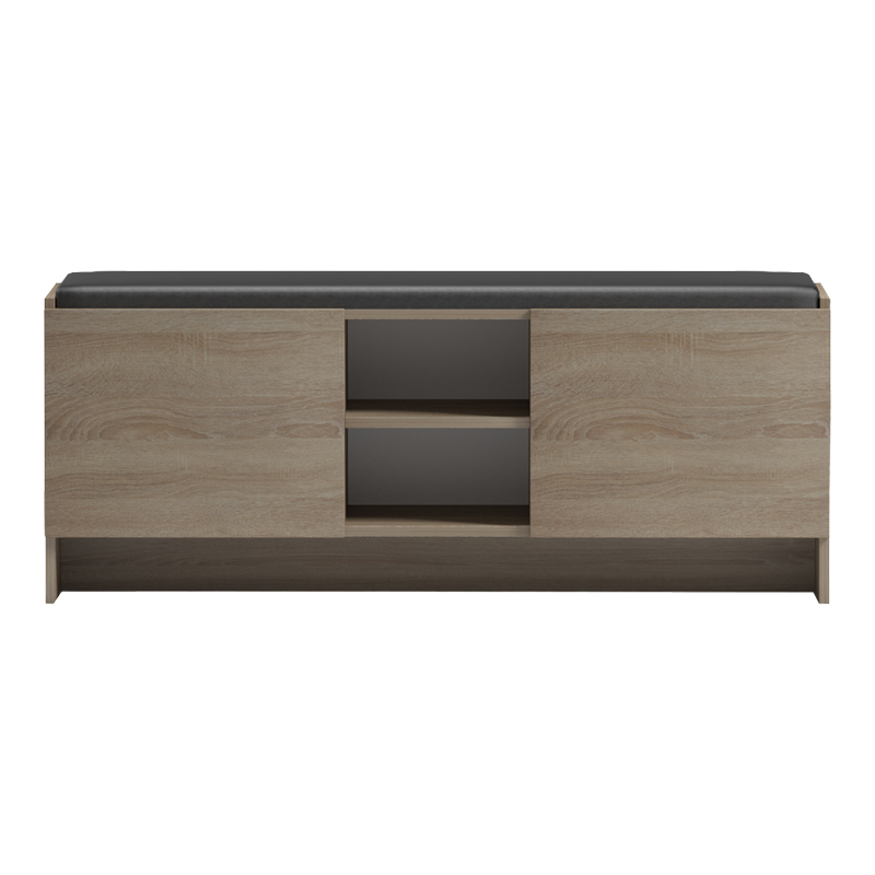 Παπουτσοθήκη-Σκαμπό Zulla Pakoworld Sonoma-Μαύρο 110X37X43Εκ