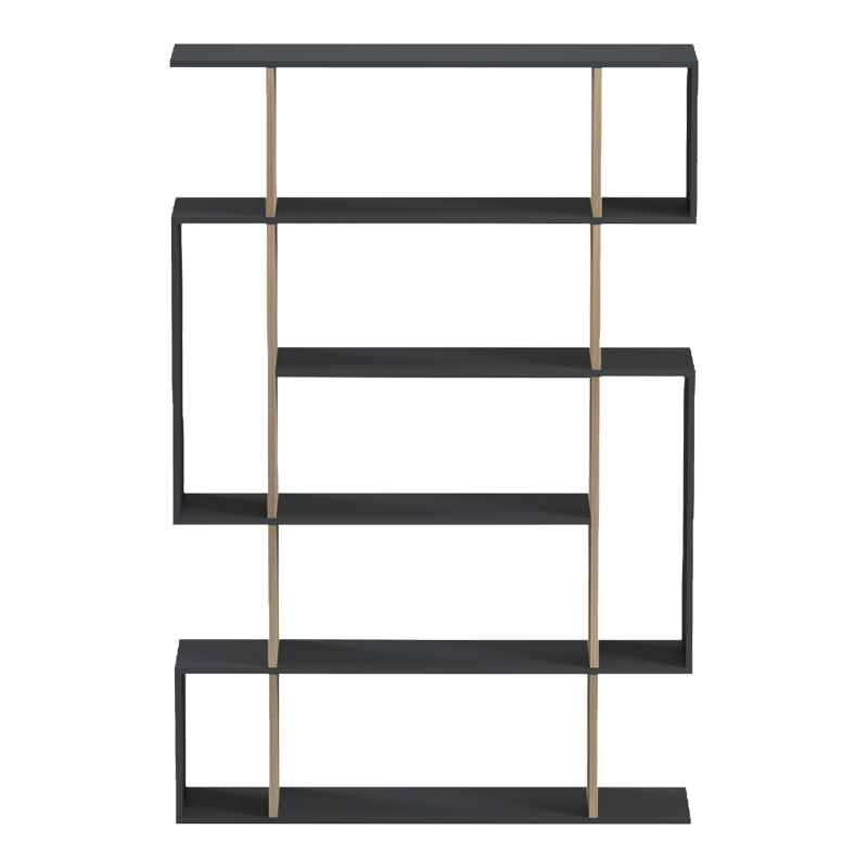 Βιβλιοθήκη Mito Pakoworld Ανθρακί - Sonoma 108.5X25X161Εκ
