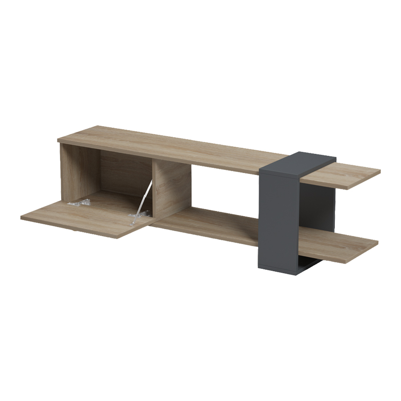 Έπιπλο Τηλεόρασης Standi Pakoworld Σε Sonoma-Ανθρακί 120X25X36.8Εκ