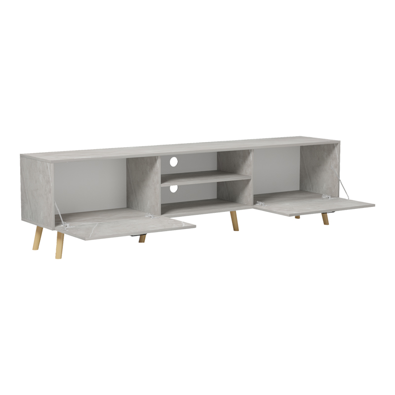 Έπιπλο Τηλεόρασης Gorna Pakoworld Μπεζ Εφέ Μαρμάρου 180X35X48.6Εκ