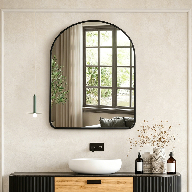Καθρέπτης Selene Pakoworld Μαύρο Mdf 46X1.2X60 Εκ